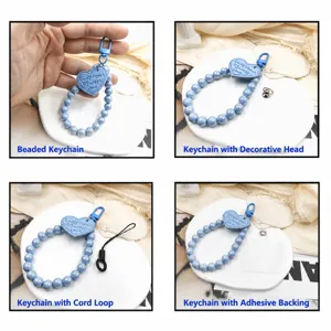 Pulsera de cuentas color caramelo colgante telefono DIY correa movil bonita accesorio bolso
