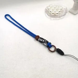 Lanière de téléphone tressée réglable dragonne, corde anti-perte bicolore faite à la main.