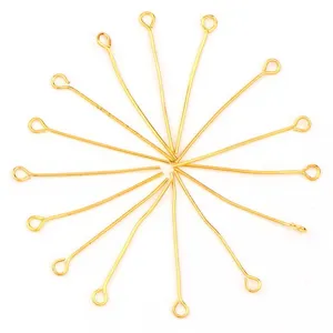 Gold eye pins for DIY jewelry making, beading, and craft connection accessories.