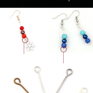 DIY jewelry findings 9-pins eye pins and beaded earrings connectors crafting accessories