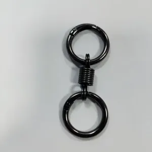 Portachiavi a Molla in Metallo Creativo Anello Doppio Anello a Molla da Appoggiare in Vita Portachiavi per Auto Accessori di Moda
