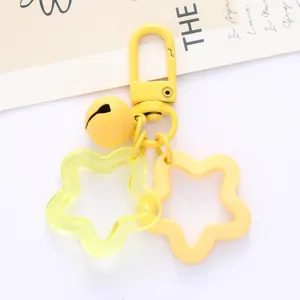 Yellow star keychain acrylic pendant cute bag charm diy accessories aesthetic backpack decoration