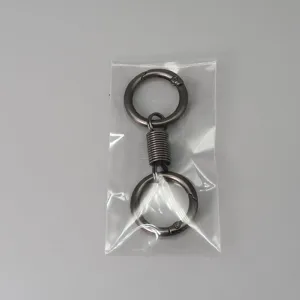 Portachiavi con molla in metallo creativo doppio anello ciondolo da cintura regalo coppia