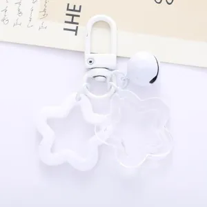 White acrylic five-pointed star keychain cute hollow star bag charm DIY accessory