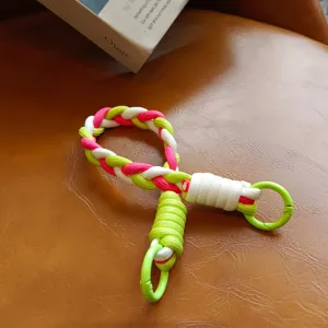 Buntes geflochtenes Handy Lanyard kurzes Handgelenkband Schlüsselanhänger Handschlaufe 30cm