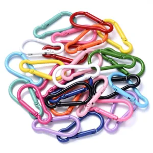 Juego de mosquetones de resorte de metal colorido para manualidades joyería DIY y llaveros.