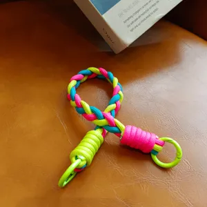 Farbig geflochtenes Handy-Lanyard kurzes gewebtes Band mit Schlüsselring für den Alltag.
