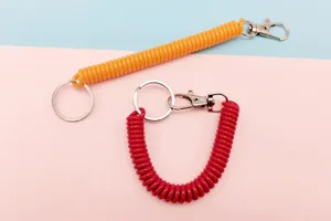 Porte-clés spirale en plastique rétractable élastique anti-perte pour téléphone portable