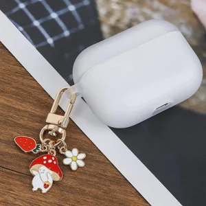Cute Mushroom Keychain Radish Flower Alloy Bag Pendant Women Key Ring Cartoon Backpack Accessory Metal Charm