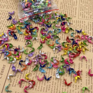 Colorful metal snap fasteners DIY jewelry accessories bulk for handmade keychains crafts.