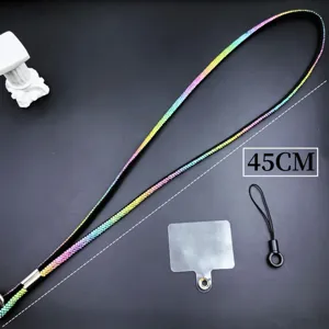 Rhinestone phone lanyard crystal crossbody strap sparkling diamond chain for mobile phone case.
