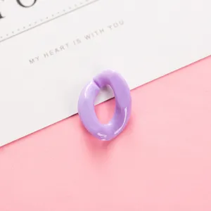 Anillo abierto de acrílico accesorio de joyería DIY, color sólido colorido para aretes hechos a mano.