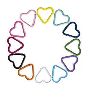 Heart Aluminum Alloy Carabiner Keychain Spring Snap Hook DIY Accessories Multi Color Cute Bag Charm Key Ring