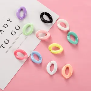 Anillos abiertos de acrílico colorido accesorios de joyería DIY para artesanía.
