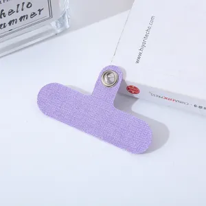 Lengüeta de parche para cordón de teléfono móvil morada, fijación de tela duradera.