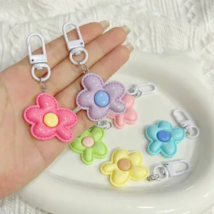 Candy color flower keychain cute dopamine style bag charm aesthetic key ring accessories