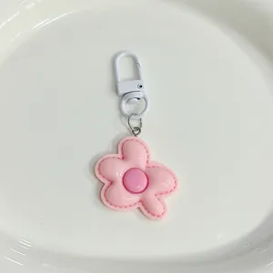 New candy color flower keychain dopamine color series pendant cute girl bag accessory