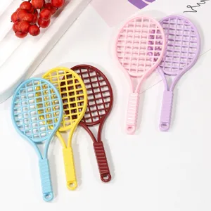 Mini tennis racket pendant charms multi-color plastic diy jewelry keychain necklace accessories