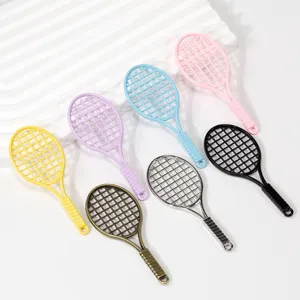 Miniature Tennis Racket Pendant DIY Jewelry Accessories Keychain Necklace Charms Set