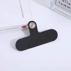 Parche de cordón para teléfono negro lengüeta de correa universal clip para funda de móvil