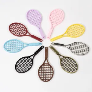 Mini tennis racket charms colorful metal pendants for DIY bracelets keychains jewelry making