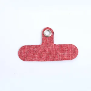 Lengüeta de tela roja para funda de teléfono móvil, accesorio de parche lanyard universal.