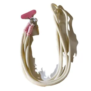 Tracolla per cellulare cinturino intrecciato con connettore rosa corda lunga
