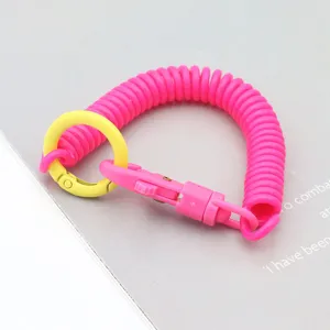 Porte-cles ressort colore anti-perte bracelet accessoire de sac charm pendentif mode