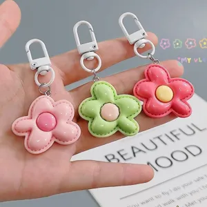Candy color flower keychain dopamine cute girl bag accessory stylish key chain pendant