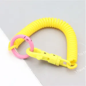 Porte-clés ressort coloré anti-perte pendentif de sac accessoire assorti de couleurs mode