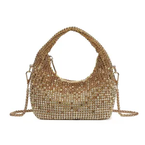 Sparkling Rhinestone Shoulder Bag Luxury Evening Party Crossbody Handbag for Women