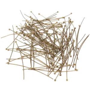 Metal ball head pins close up detail view for DIY jewelry crafting accessories 100pcs