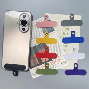 Kleurrijke telefoonkoord tethers patch set met transparante smartphone beschermhoes
