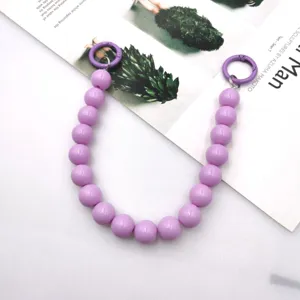 14mm acrylic round bead strap purple chain diy phone case accessories handmade handle