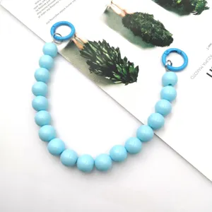 14mm acrylic round bead strap diy phone case accessories decorative beaded handle chain details