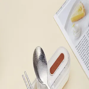 Tragbares Titan Besteckset mit Löffel und Stäbchen im Etui für Outdoor Essen und Studentenalltag