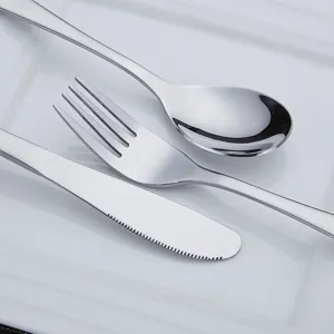 Stainless steel children cutlery set with knife fork and spoon for kids dining main view product