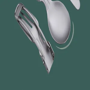 Outdoor Camping Titan Klappbesteck Set, tragbare Edelstahl Löffel Gabel Kombination.