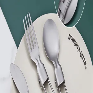 Outdoor Camping Klappbar Titan Besteck Gabel Löffel Set tragbares Geschirr für Reisen