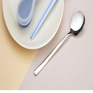 Stainless steel spoon portable cutlery set travel outdoor tableware for office camp.