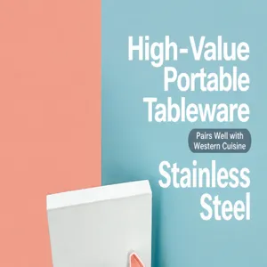 Ensemble de vaisselle portable en acier inoxydable pour voyage, boîte étudiant.