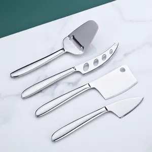 Set de 4 couteaux à fromage en acier inoxydable trancheur de beurre cuisine vue principale