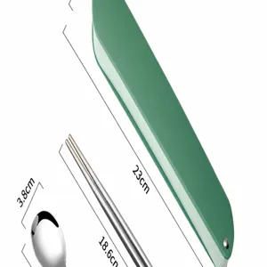 Ensemble de couverts portable en acier inoxydable 304 coffret voyage baguettes cuillère