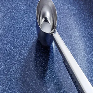 Stainless steel coffee scoop with bag sealing clip, two-in-one measuring spoon for baking kitchen.