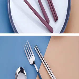 Détails de set de couverts en acier inoxydable, vue rapprochée fourchette cuillère.