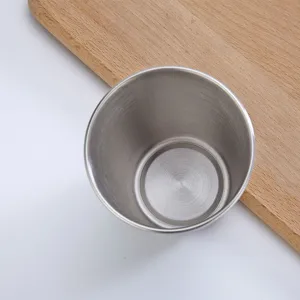 Roestvrijstalen beker enkele laag metalen tumbler gerolde rand voor koude drank