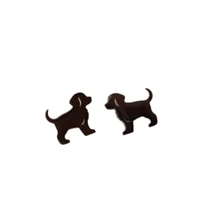 Lindos pendientes de botón de perro de acero inoxidable con diseño minimalista diario.