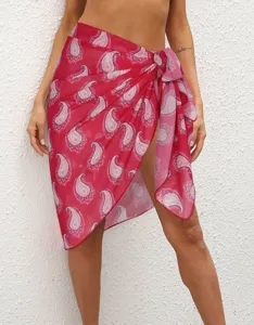 Damen Chiffon Paisley Print Strand Sarong Wickelrock Bikini Cover Up Sommerkleidung