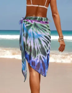 Seksi Chiffon Batik Strand Sarong Ueberwurf Wickelrock fuer Damen Sommer Bademode Detail