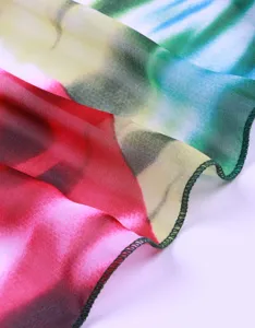 Bunte Batik Chiffon Stoff Detail Damen Strand Bademode Bikini Cover Up Sarong Rock.